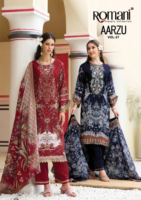 Aarzu Vol 37 By Romani Cotton Printed Dress Materials